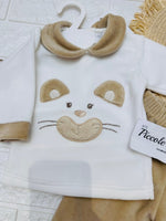 Tutina Completo Ciniglia Gattino Coccoloso Beige 31515 - Piccole Canaglie - PC29780