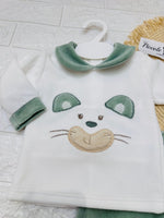 Tutina Completo Ciniglia Gattino Coccoloso Verde 31515 - Piccole Canaglie - PC29783
