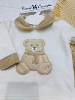 Tutina Completo Ciniglia Orsetto Tenero Beige 31502 - Piccole Canaglie - PC29771