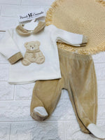 Tutina Completo Ciniglia Orsetto Tenero Beige 31502 - Piccole Canaglie - PC29771