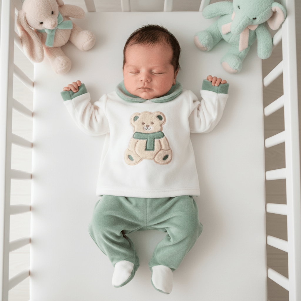 Tutina Completo Ciniglia Orsetto Tenero Verde 31502 - Piccole Canaglie - PC29768