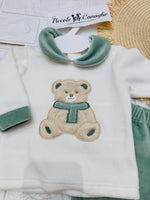 Tutina Completo Ciniglia Orsetto Tenero Verde 31502 - Piccole Canaglie - PC29768
