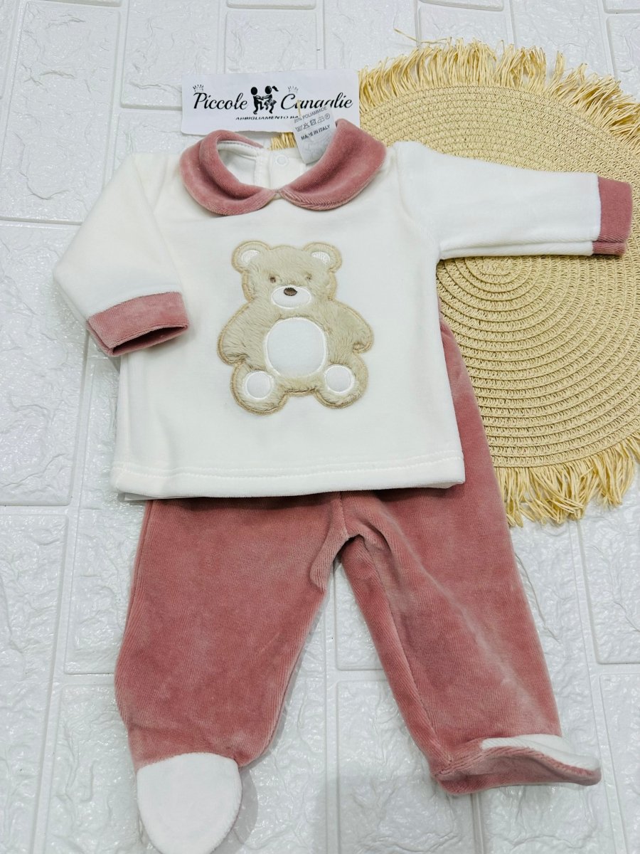Tutina Completo Ciniglia Orso Morbidoso Lampone 31507 - Piccole Canaglie - PC29504