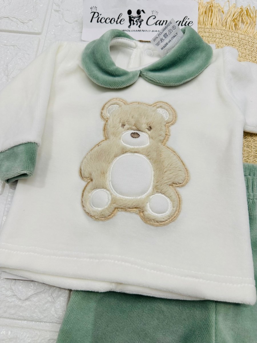 Tutina Completo Ciniglia Orso Morbidoso Verde 31507 - Piccole Canaglie - PC29498