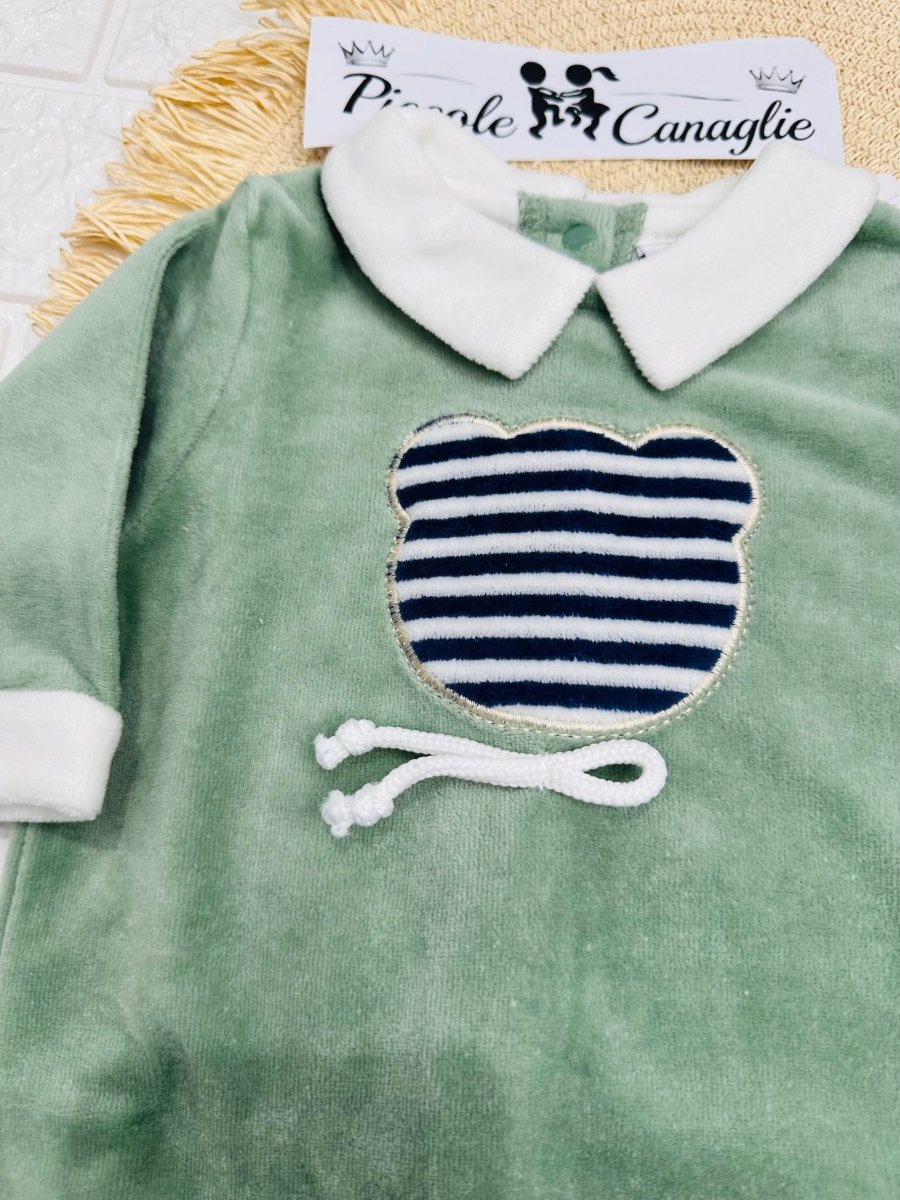 Tutina completo ciniglia Orso verde marinaretto B549/7M - Piccole Canaglie - PC29945