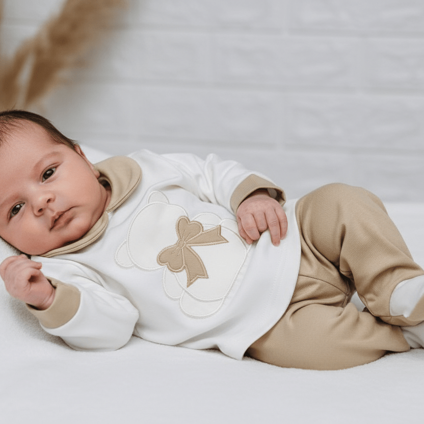 Tutina Completo Cotone 31101 Orso Beige - Piccole Canaglie - PC24913