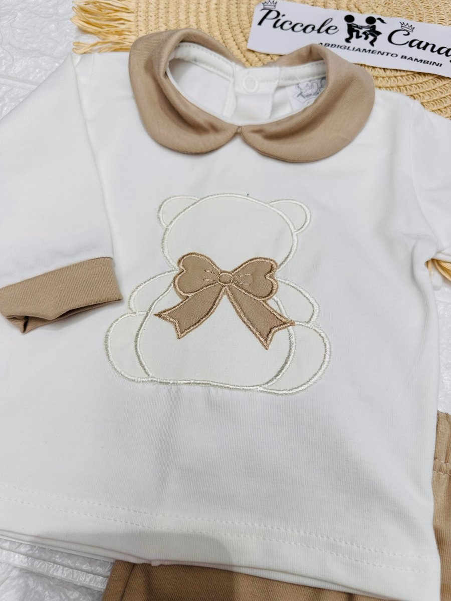 Tutina Completo Cotone 31101 Orso Beige - Piccole Canaglie - PC24913