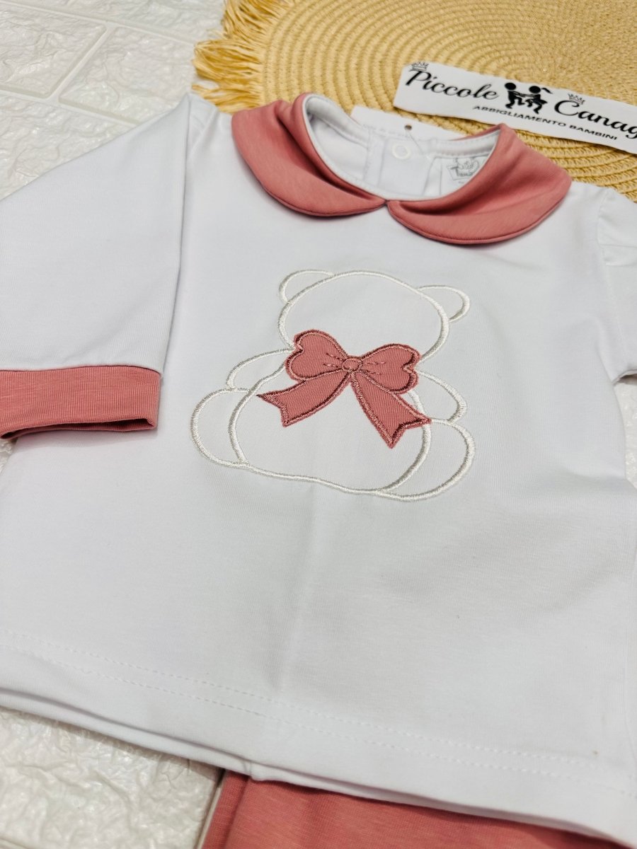 Tutina Completo Cotone 31101 Orso Rosa Antico - Piccole Canaglie - PC24910