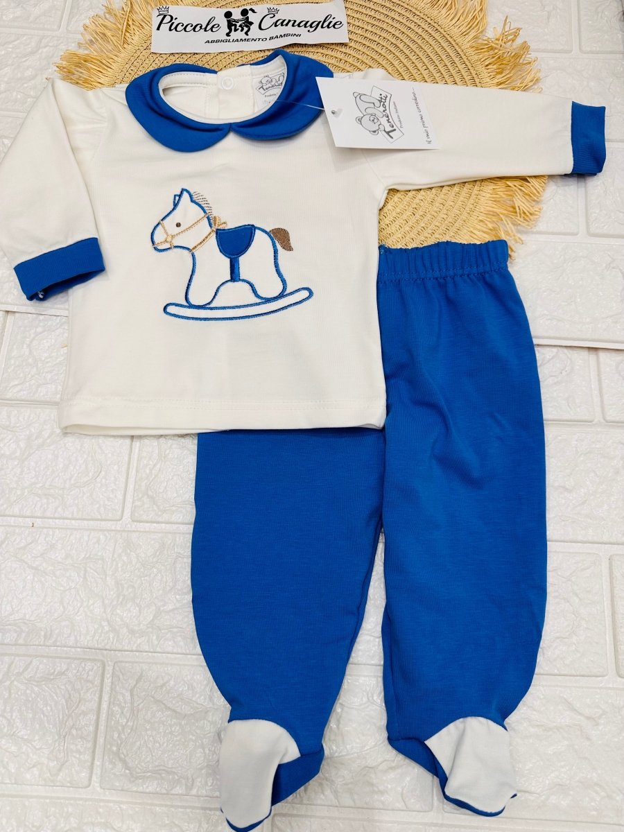 Tutina Completo Cotone Cavallino Oceano 31108 - Piccole Canaglie - PC25013