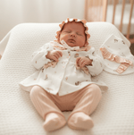 Tutina Completo Cotone Fiocchetti Rosa Cipria Con Accessori - Piccole Canaglie - PC26882