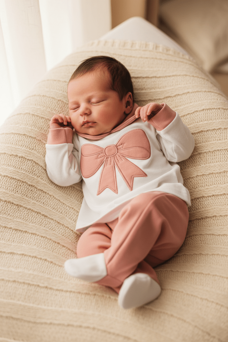 Tutina Completo Cotone Fiocco Rosa Antico 31107 - Piccole Canaglie - PC25814