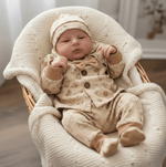 Tutina Completo Cotone Orsetti Beige Con Accessori - Piccole Canaglie - PC26883