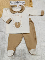 Tutina Completo Cotone Orso Bag Beige 31102 - Piccole Canaglie - PC25267