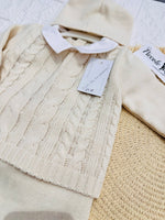 Tutina Completo Treccia Beige Misto Lana 1718 - Piccole Canaglie - PC29159