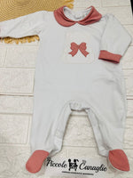 Tutina Cotone 30101 Orso Fiocco rosa antico - Piccole Canaglie - PC24898