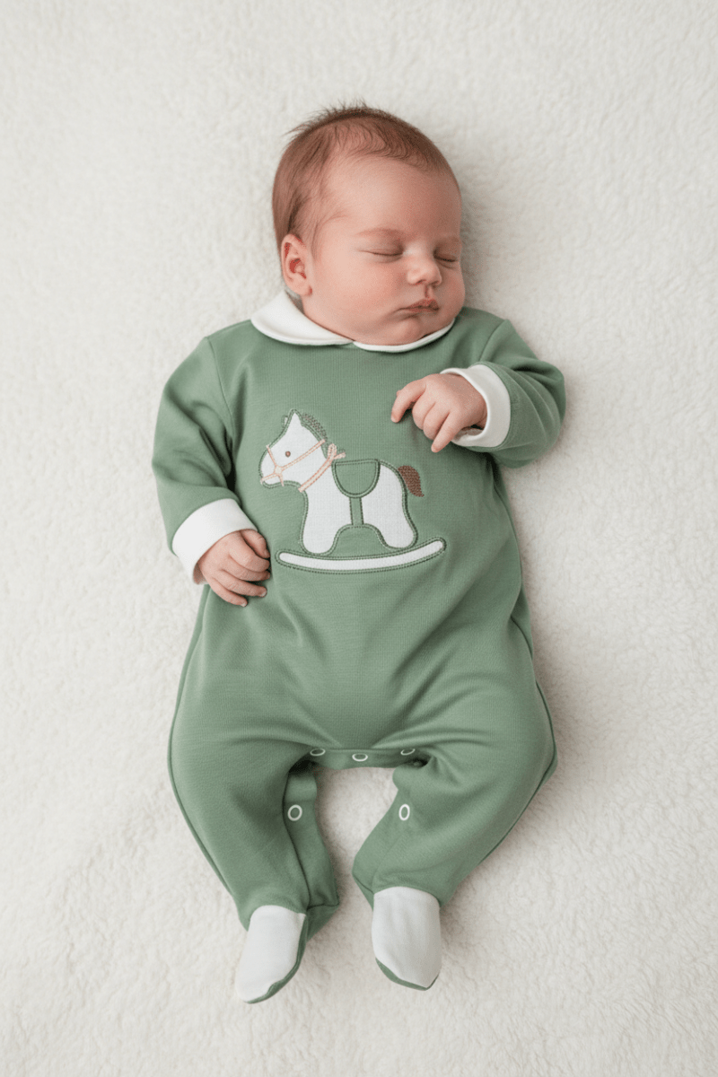 Tutina Cotone Cavallino Verde 30108 - Piccole Canaglie - PC25001