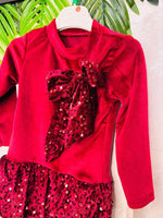 Vestitino ciniglia Piette bordò’ - Piccole Canaglie - PC24552