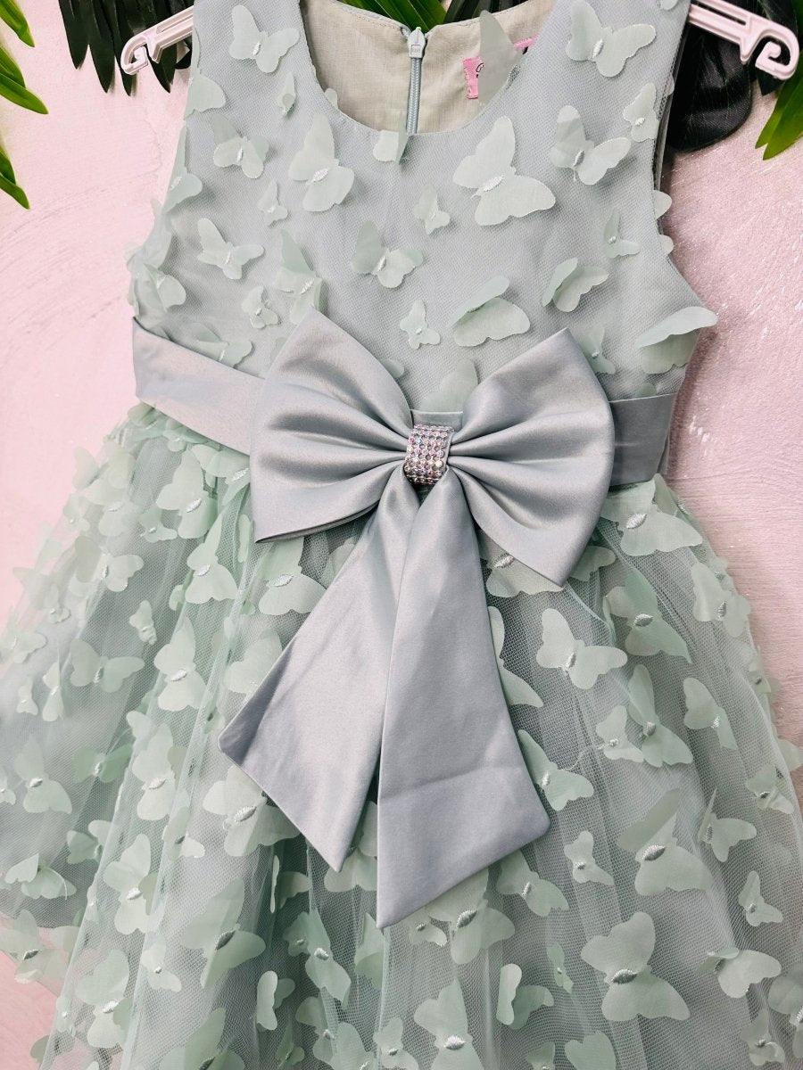 Vestitino Farfalla Verde Salvia L133 - Piccole Canaglie - PC25425