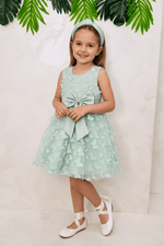 Vestitino Farfalla Verde Salvia L133 - Piccole Canaglie - PC25425