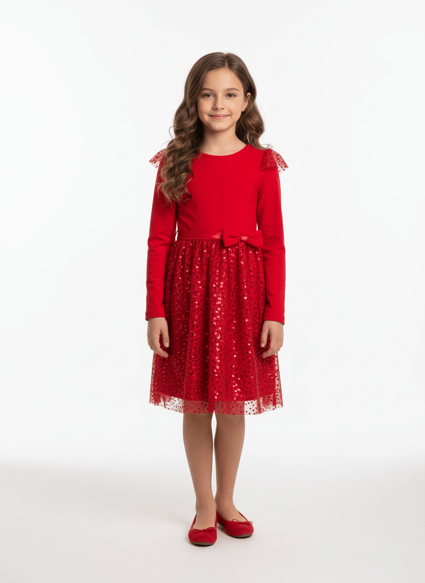 Vestitino paiette rosso - Piccole Canaglie - 