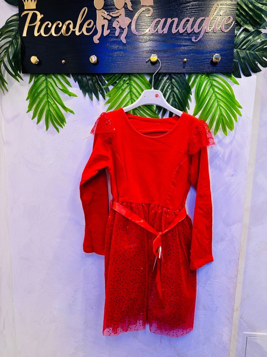 Vestitino paiette rosso - Piccole Canaglie - 